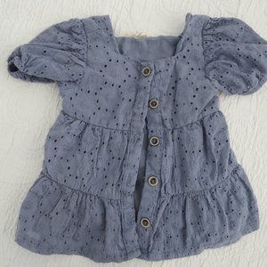 Girls Jessica Simpson 2T Medium Powder Blue Eyelet Ruffled Dress Tiered Boho